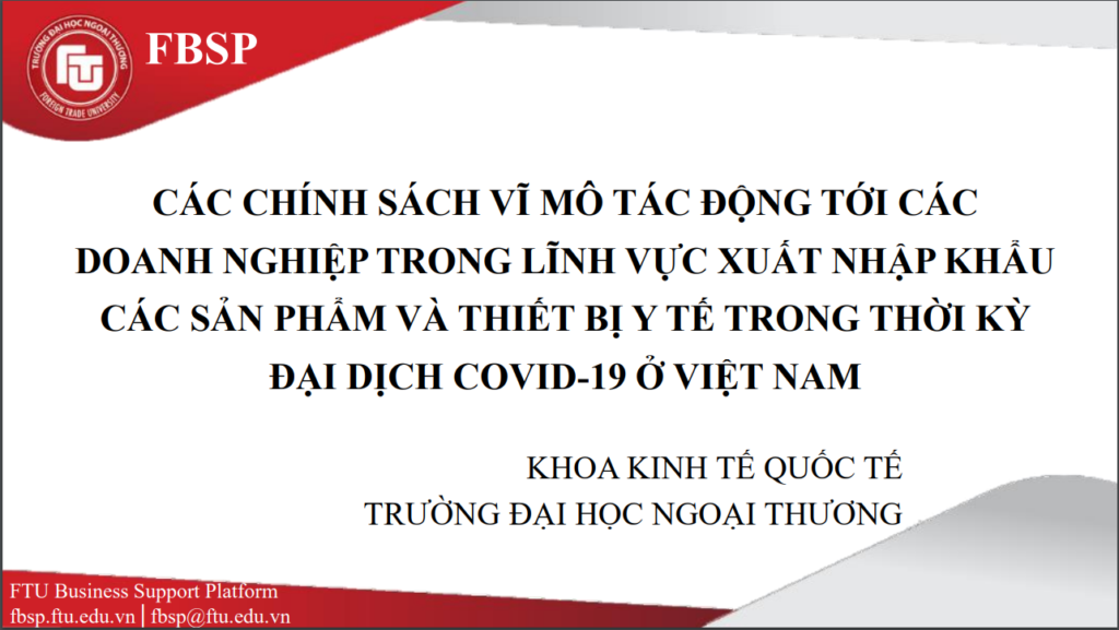 Các chính sách vĩ mô tác động tới các doanh nghiệp trong lĩnh vực xuất nhập khẩu các sản phẩm và thiết bị y tế trong thời kỳ đại dịch Covid-19 ở Việt Nam 2 bc xnk 03