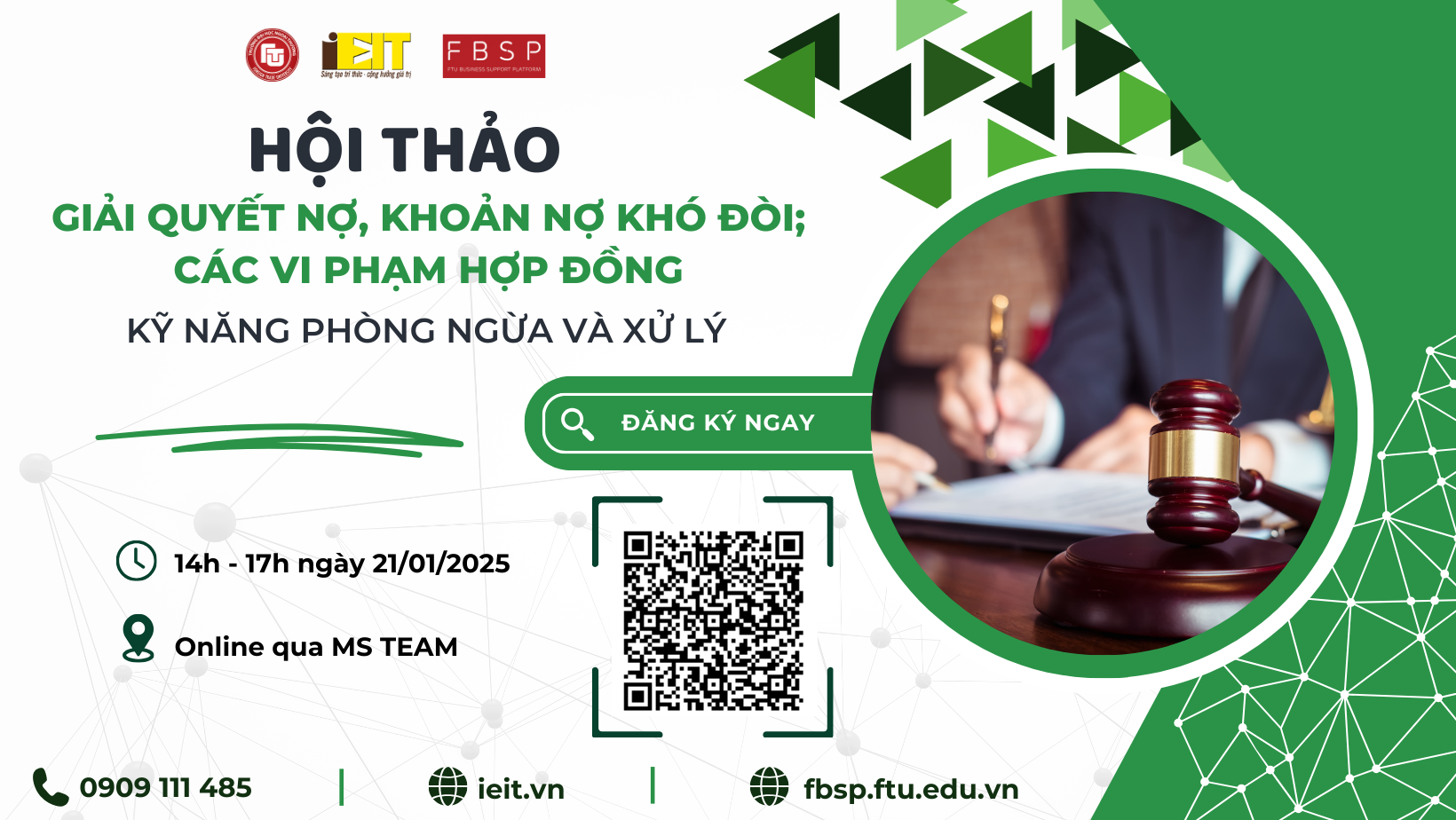 HỘI THẢO: "GIẢI QUYẾT NỢ, KHOẢN NỢ KHÓ ĐÒI; CÁC VI PHẠM HỢP ĐỒNG – KỸ NĂNG PHÒNG NGỪA VÀ XỬ LÝ" 2 Navy Yellow Modern Business Facebook Cover 1